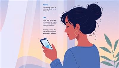 A serene digital illustration of a person engaging in a virtual therapy session on a smartphone, with calming visuals, supportive messaging, and a sense of connection and understanding, promoting mental wellness and emotional well-being.