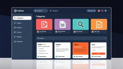 An online platform interface showcasing a user-friendly dashboard with various legal document categories, a sleek design, and a prominent 