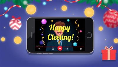 An illustrative image of a smartphone screen displaying a personalized video greeting from a celebrity, with colorful animations and festive decorations, evoking a sense of joy and surprise, illustrating the emotional impact of GreetWaves' personalized video messages.