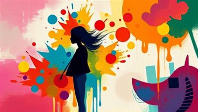 An emotionally evocative digital artwork symbolizing healing and self-discovery, featuring vibrant colors, abstract shapes, and expressive brush strokes, capturing the essence of art therapy and emotional release.