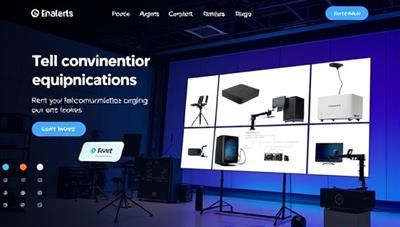 An online platform showcasing a variety of telecommunication equipment available for rent, displayed in an engaging and visually appealing layout, highlighting the convenience and flexibility of renting high-quality gear for virtual communication needs.