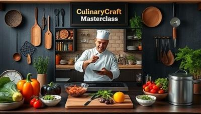 A visual representation of a virtual culinary masterclass hosted by CulinaryCraft Academy, featuring a top chef conducting a live cooking demonstration, surrounded by a variety of fresh ingredients, kitchen tools, and culinary equipment, creating an immersive and educational culinary experience for participants, highlighting the expertise and culinary excellence of the platform.