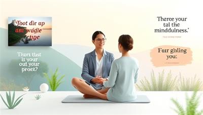 An uplifting visual of a virtual mental wellness coaching session with a coach guiding a client through mindfulness exercises, surrounded by calming nature images and inspirational quotes, creating a serene and supportive virtual environment for mental well-being.