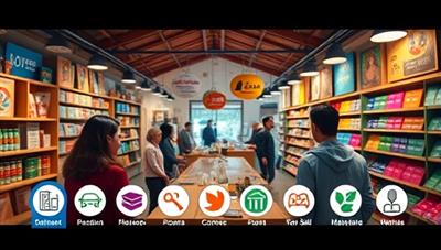 A vibrant virtual marketplace setting with user profiles showcasing their skills and interests, accompanied by icons representing different skill categories, creating a visually appealing and dynamic platform for skill exchange.