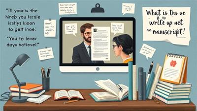An artistic representation of a virtual mentorship session, featuring a mentor providing feedback to a writer on a manuscript via video call, surrounded by digital writing tools, inspirational quotes, and supportive resources, fostering a collaborative and encouraging environment for creative growth and development.