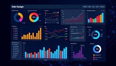 An analytical representation of a web design dashboard displaying data charts, graphs, and optimization insights, symbolizing the data-driven approach of DataWeb Optimizer in enhancing website performance and user experience through informed design decisions.