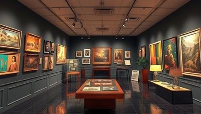 An immersive virtual art gallery setting showcasing a diverse collection of artworks, interactive art installations, and virtual event spaces for art auctions and exhibitions, creating a captivating and enriching art-buying experience in a digital realm.
