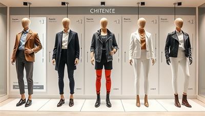 An elegant AI interface displaying various outfit suggestions based on user preferences, with virtual mannequins showcasing trendy and personalized clothing combinations, illustrating style and technology integration.