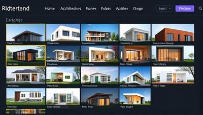 An online platform interface showcasing a variety of architectural renderings in different styles and aesthetics, with user-friendly navigation and search features, inviting architects and designers to explore the marketplace for their rendering needs and creative inspirations.