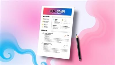 An artistic digital illustration showcasing a beautifully designed resume template with vibrant colors and modern fonts, highlighting the creative and professional touch of ResuCrafters' resume writing services.