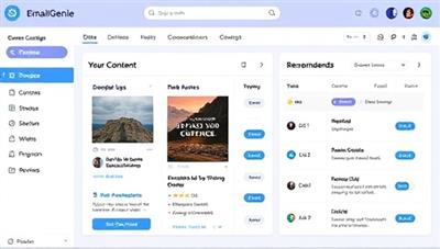 An email marketing dashboard displaying personalized email campaigns with dynamic content and tailored recommendations based on user behavior and preferences, illustrating the data-driven and personalized nature of EmailGenie Insights' platform.