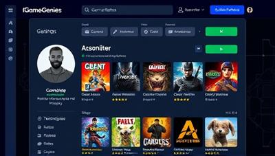 An AI-generated interface showcasing a user receiving personalized game recommendations based on their gaming history and preferences, with vibrant game covers and ratings, illustrating the convenience and customization of GameGenie's platform.
