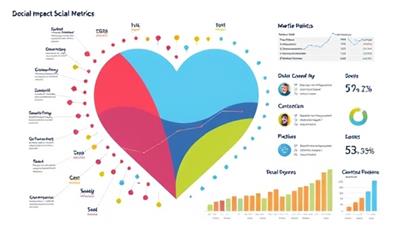 A heart-shaped graph visualization representing the social impact metrics improved by DataForGood's analytics consultancy services for nonprofit organizations, surrounded by colorful data points and performance indicators, symbolizing data-driven positive change in the charitable sector.