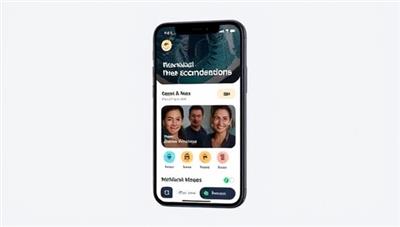 A sleek mobile app interface displaying personalized workout recommendations, nutritional tips, and motivational messages, with a virtual AI coach guiding the user through their fitness journey.