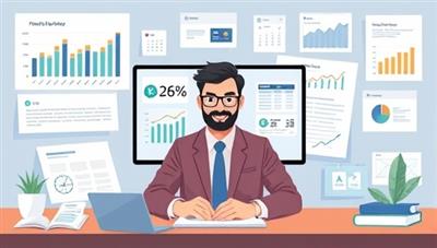 A digital illustration of a virtual financial coaching session where a financial advisor discusses investment portfolios and financial goals with a client via video call, surrounded by financial charts, budget spreadsheets, and wealth management tools, conveying a professional and informative financial coaching experience that empowers clients to take control of their finances.