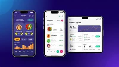 An engaging visual representation of the app interface showcasing personalized meal suggestions, nutrient breakdowns, and a user-friendly dashboard with AI-powered insights, illustrating the app's cutting-edge technology and user-centric design.