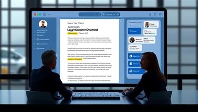 An image of a digital platform interface showing a legal document being reviewed by a team of professionals, with comments and suggestions highlighted, conveying a sense of expertise and efficiency in the review process.