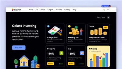 An interactive digital platform interface showcasing various investment options with colorful graphics and engaging visuals, inviting users to explore and participate in micro-investing activities.