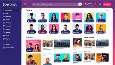 An engaging visual of a virtual marketplace interface, showcasing diverse content creators' profiles, vibrant content categories, and a seamless user experience, illustrating the platform's versatility and efficiency.