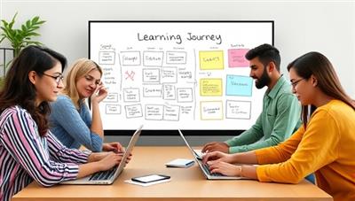 A vibrant and diverse virtual study group on laptops, showcasing students of different backgrounds collaborating on a digital whiteboard, exchanging ideas, and supporting each other's learning journey.