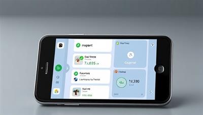 An elegant smartphone displaying the PropSmart app interface, with a sleek design and intuitive controls for monitoring property metrics and maintenance tasks, symbolizing efficiency and modernity.