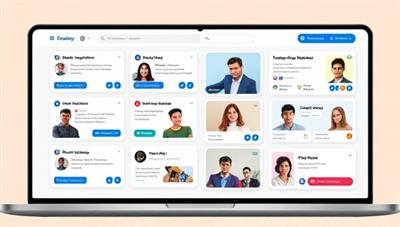 An engaging platform interface displaying diverse investment opportunities, with a group of enthusiastic investors and entrepreneurs virtually connecting and discussing potential collaborations, representing community-driven micro-investing.