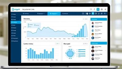 An online dashboard displaying water usage statistics and conservation recommendations, with a diverse set of clients (residential, commercial, municipal) receiving personalized advice, symbolizing AquaConsult Online's comprehensive water management services.