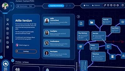 An illustration of a futuristic AI interface displaying career suggestions and skill recommendations for a user, with digital pathways and job opportunities visualized in a dynamic and engaging manner.