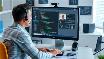 A virtual tech support session in progress, featuring a tech expert assisting a client remotely with software troubleshooting on a computer screen, surrounded by a variety of tech devices and gadgets, conveying a sense of efficiency and expertise in solving tech issues from a distance.