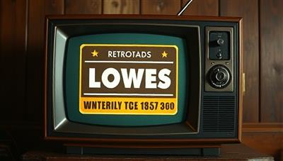 An old-fashioned TV set displaying a vintage-inspired ad for a local business, featuring retro graphics and typography that evoke a nostalgic and classic advertising aesthetic, capturing the essence of RetroReel Ads' retro ad revival concept.