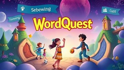 An enchanting visual representation of children embarking on language learning quests within the WordQuest Adventures app, exploring magical worlds, solving language puzzles, and interacting with animated characters in a vibrant and educational gaming environment that sparks curiosity and enthusiasm for learning new languages.