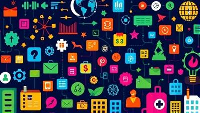 An impactful visual representation of a digital marketplace filled with colorful icons representing various impact sectors like renewable energy, education, and healthcare, symbolizing the diversity and positive change of impact investing opportunities.