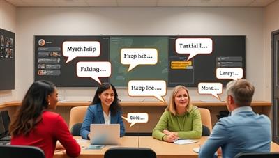 An engaging virtual classroom setting with diverse avatars representing different languages, exchanging conversations using chat bubbles and interactive language learning tools, fostering a sense of global connection and cultural exchange.