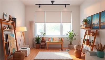 An emotional digital artwork depicting a serene art therapy studio with calming colors and creative materials, symbolizing a safe and supportive space for healing and self-expression through art, evoking feelings of tranquility and emotional release.