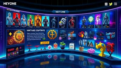 An enticing visual of a virtual marketplace interface showcasing a variety of digital gaming merchandise, including colorful skins, exclusive items, and unique collectibles, inviting gamers to explore and engage in virtual transactions within the platform.
