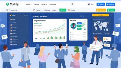 An interactive visual of a digital platform interface showcasing user-generated investment insights, charts, and recommendations, with a virtual community forum bustling with discussions, polls, and collaborative tools, fostering a sense of shared knowledge and collective expertise.