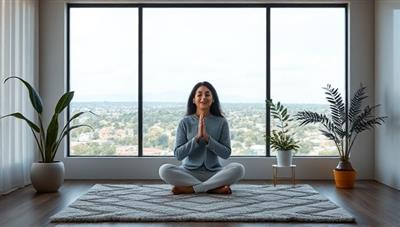 An online mindfulness session scenario with a coach guiding subscribers through relaxation exercises, meditation practices, and positive affirmations in a serene virtual environment, promoting mental well-being and emotional balance.