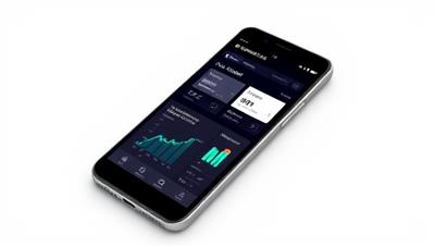 A sleek and modern smartphone displaying the ExpenseSense app interface, showing automated expense tracking features with colorful graphs and charts representing financial data, symbolizing efficiency and innovation.