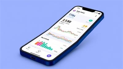 An illustration of a smartphone screen displaying the WealthPal chatbot interface, with colorful graphs, budgeting tips, and investment recommendations, showcasing the user-friendly and informative nature of the AI-powered tool.