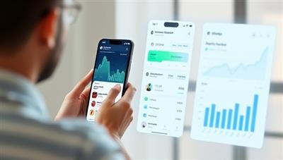 An app interface mockup showcasing a user interacting with the AI financial planner, with graphs and charts displaying personalized financial recommendations and savings goals, creating a seamless and intuitive user experience.