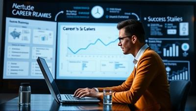 A motivating visual of a virtual mentor providing guidance to a mentee in a digital environment, with virtual whiteboards, career roadmaps, and success stories displayed in the background, symbolizing growth, learning, and mentorship in the accounting industry.
