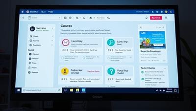 An e-learning course interface displayed on a computer screen, featuring interactive learning modules, quizzes, and multimedia elements, highlighting the consultancy's innovative approach to e-learning curriculum development and engaging educational content.