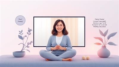 A serene and supportive visual representation of a virtual therapy session, featuring a licensed therapist engaging with a client through a video call, surrounded by calming elements and emotional support resources, conveying a sense of safety and healing within the virtual coaching platform.