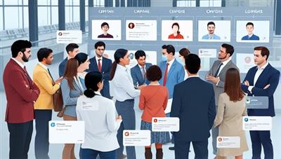 An image of a diverse group of legal professionals and clients interacting on the legal marketplace platform, with profiles and service listings displayed on a virtual interface, illustrating the connectivity and accessibility of legal services through the platform.