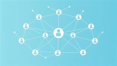 An illustration of interconnected nodes representing individuals forming a web of trust and shared risk, symbolizing the peer-to-peer insurance model and community collaboration.