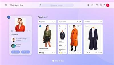 An innovative and sleek AI-powered virtual shopping assistant interface, displaying fashion recommendations, outfit suggestions, and style inspirations personalized to the user's preferences and shopping habits, creating a seamless and interactive shopping experience that blends technology with style.