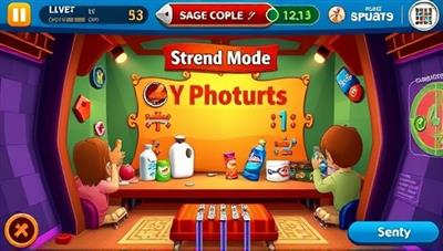 An engaging and colorful game interface showcasing a branded mini-game where players can interact with products or services, capturing the essence of AdVenture PlayAds' gamified advertising platform.