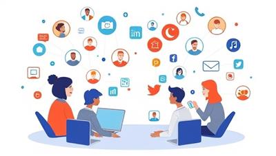 An animated representation of users exchanging skills virtually, with icons representing various fields of expertise floating around as users interact and share knowledge, symbolizing the collaborative and dynamic nature of the platform.