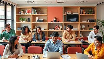 An engaging virtual classroom setting with a diverse group of language learners engaging in lively conversations with their tutors, showcasing a dynamic and interactive language learning experience.