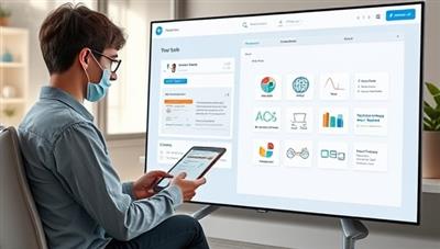 An engaging platform preview showcasing a student interacting with a virtual tutor avatar, exploring interactive study materials and receiving instant feedback, illustrating the personalized and adaptive learning experience offered by EduAI Mentor.